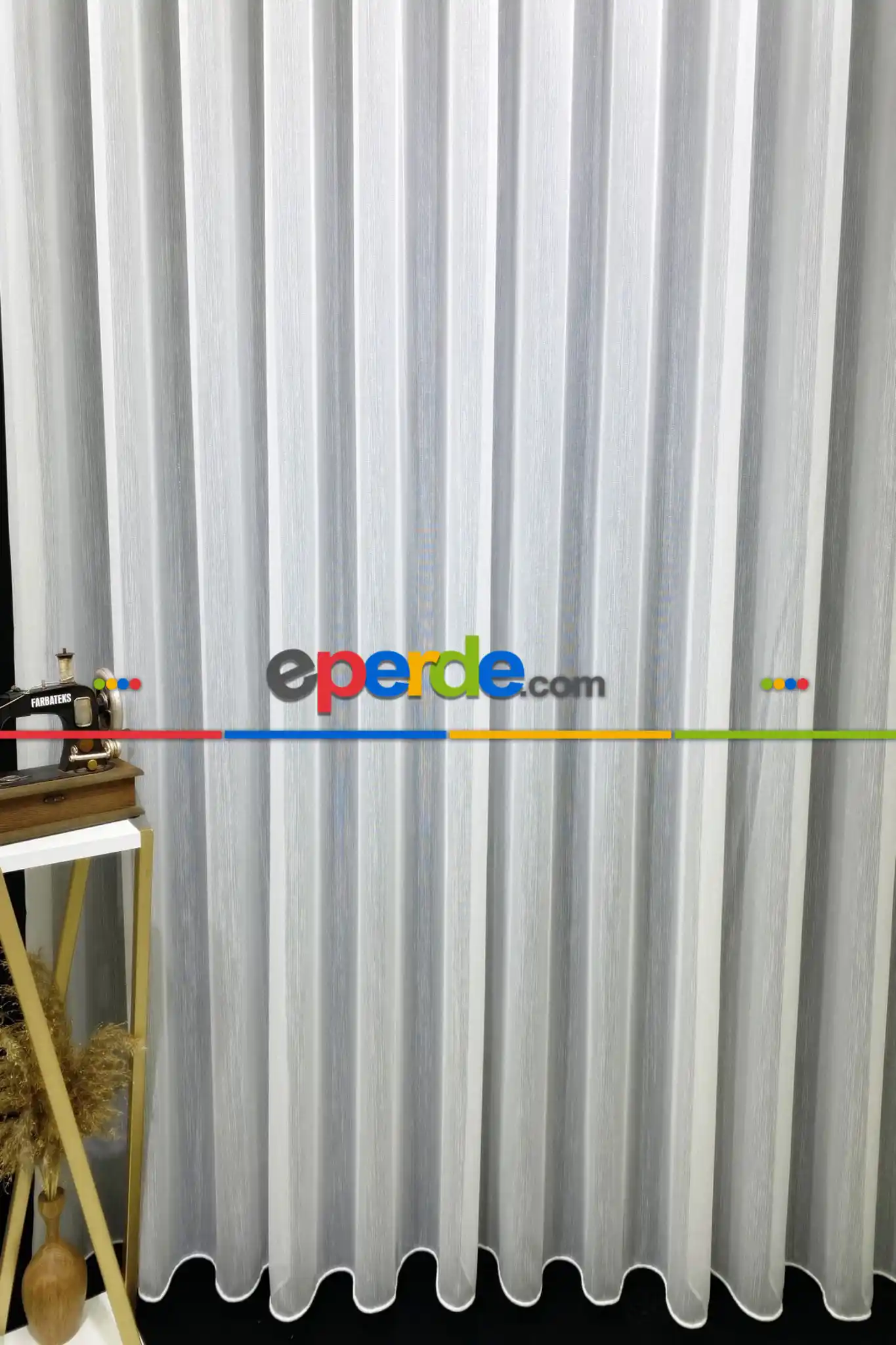 Es Pile Simli Kubilay Düz Tül Perde