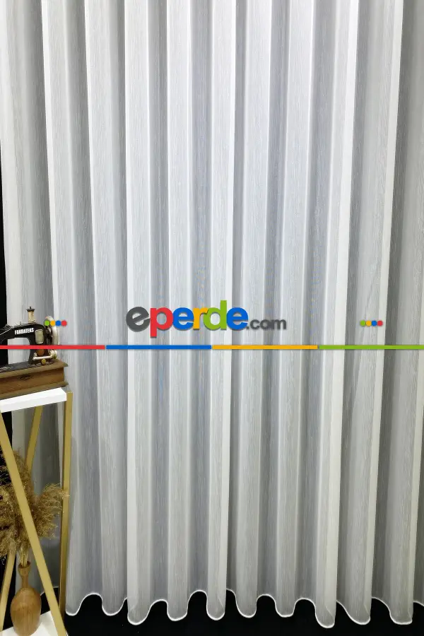 Es Pile Simli Kubilay Düz Tül Perde