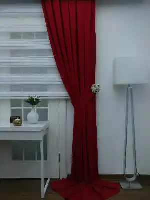 Kırmızı Düz Fon Perde (280 Eninde)- Kırmızı