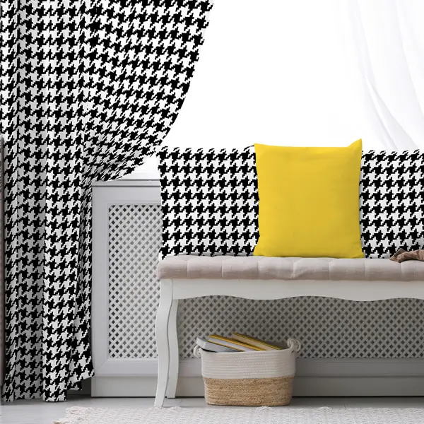 Siyah Fon Perde Evim1621-5 Kumaşı Kalındır Duck Bezi Değildir