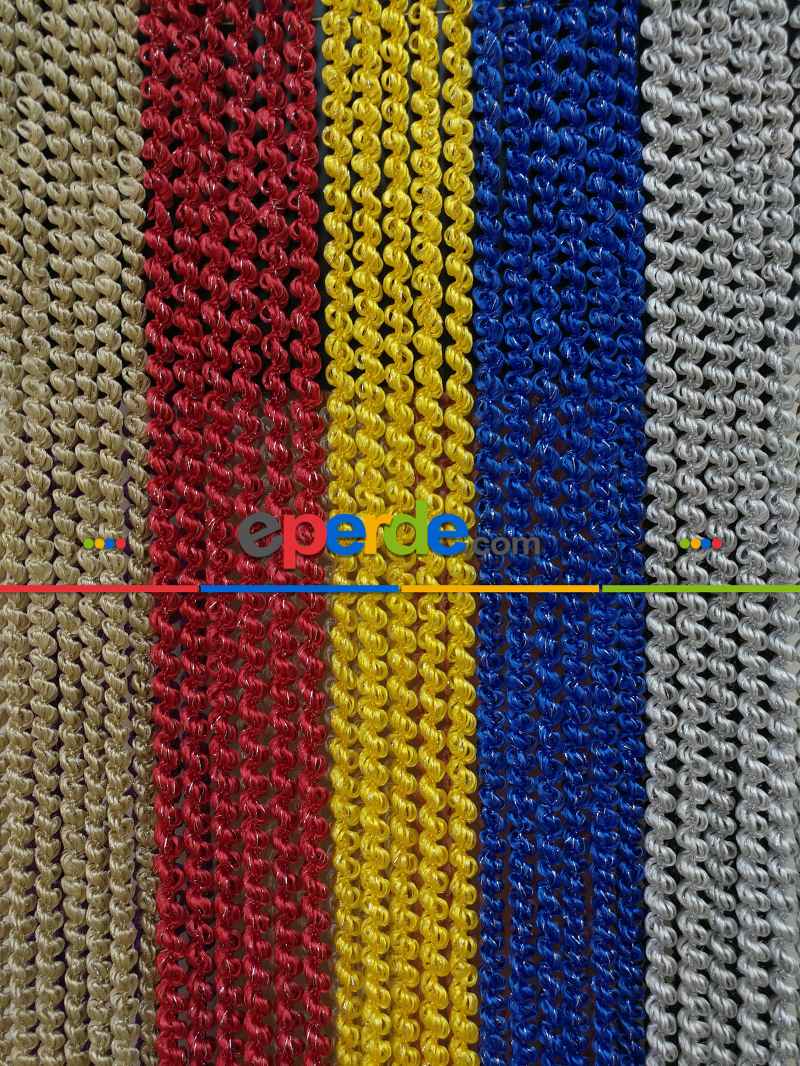 Bej Rengi İp Perde Duble Bukle Serisi- Bej-gümüş