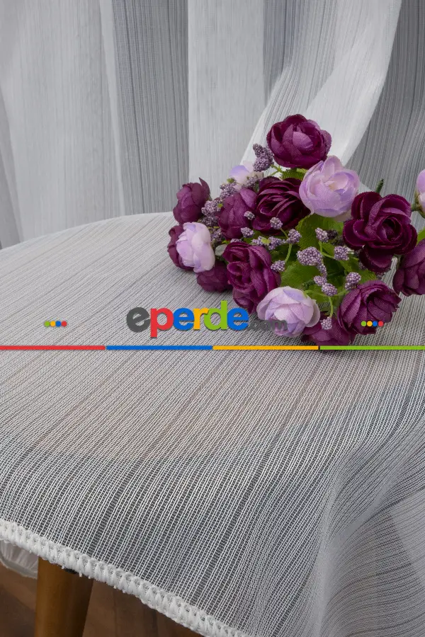 Mutfak - Brillant Mat Çizgili Tül Keten Görünümlü