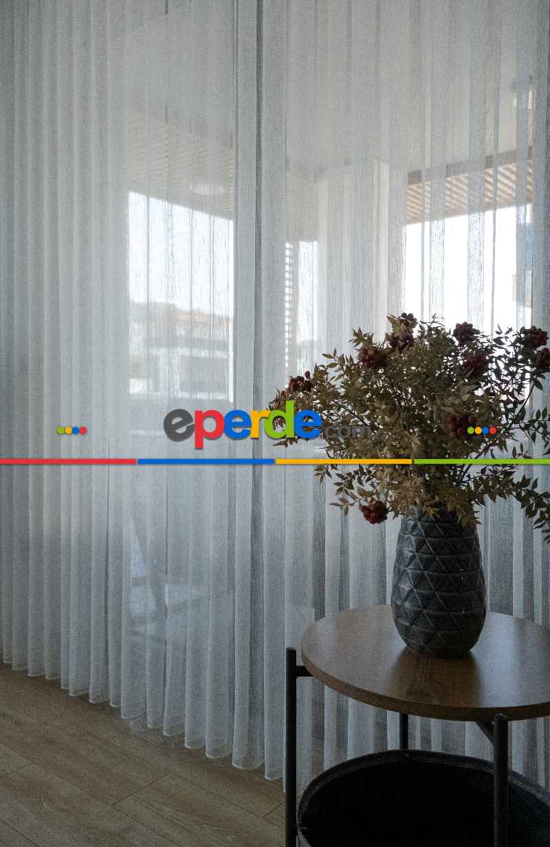 Mutfak - Şantuk İplikli Düz Tül - Ütü İstemez