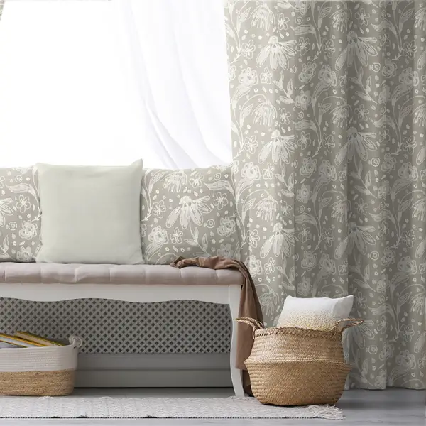 Oturma Odası Fon Perde Evim1596 Kumaşı Kalındır Duck Bezi Değildir- Mavi-beyaz