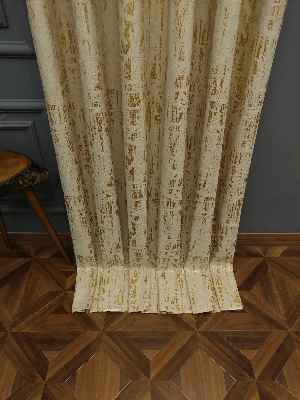 PatineDesenli Modern Desenli Jakarlı Fon Perde Yeni Seri 101- Bej-gri Açık-roze Gold