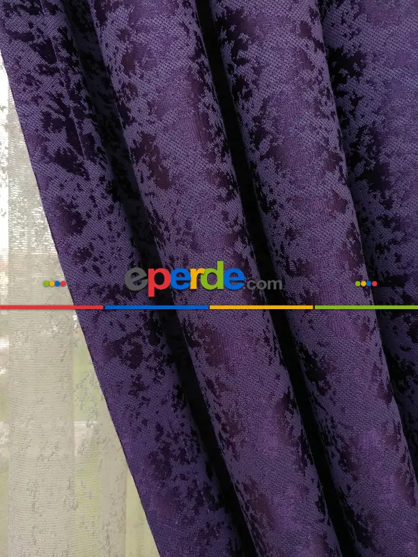 Acık Mor Duz Jakar Fon Perde (180)- Mor