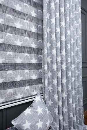 Trend Bebek - Çocuk - Genç Odası Zebra Perde Modelleri 2021- Gri Açık-ekru-su Yeşili