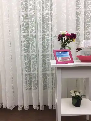 Özel Örme Dokulu Tül Perde 100% Orjinal Ürün- Beyaz