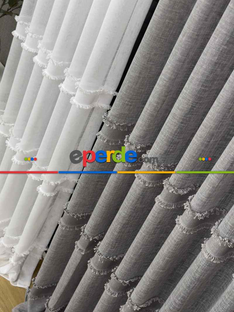 Antrasit Gri Tül Perde