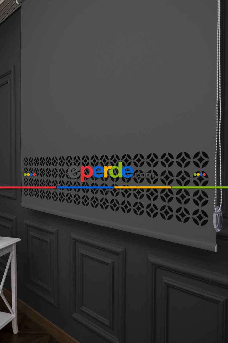 Koyu Gri Renk Lazer Kesim Mat Stor Perde (ister Düz - İster Lazer Kesimli Satın Alın)