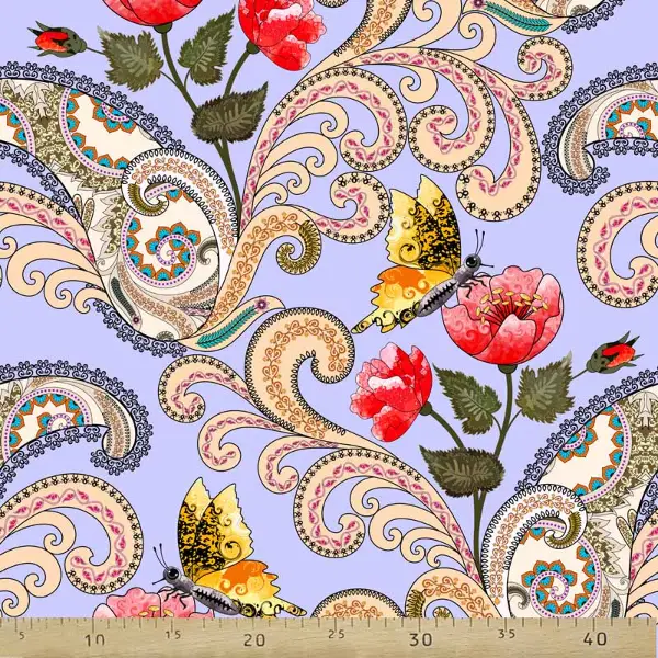 Kelebek Ve Çiçek Desenli Fon Perde Evm799 Kumaşı Kalındır Duck Bezi Değildir- Sarı-Beyaz-Pembe