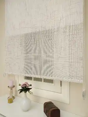 Keten Tül Stor Wicker - Çiftli Sistem Tül Stor Perde (wicker)- Gül Pembe