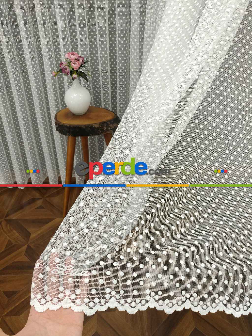 Çocuk Odası Örme Tül- Ekru