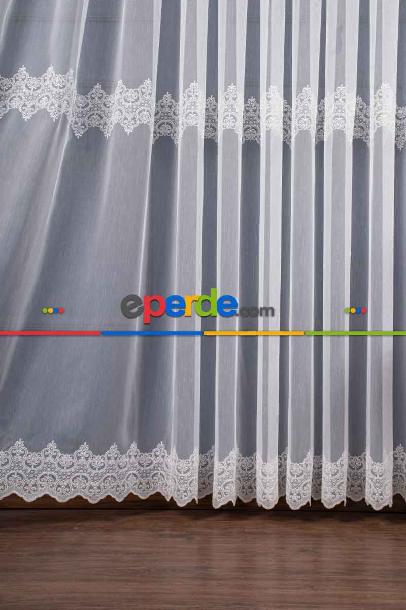 Salon Tül Perde - Elit Nakış İşlemeli Tül Perde