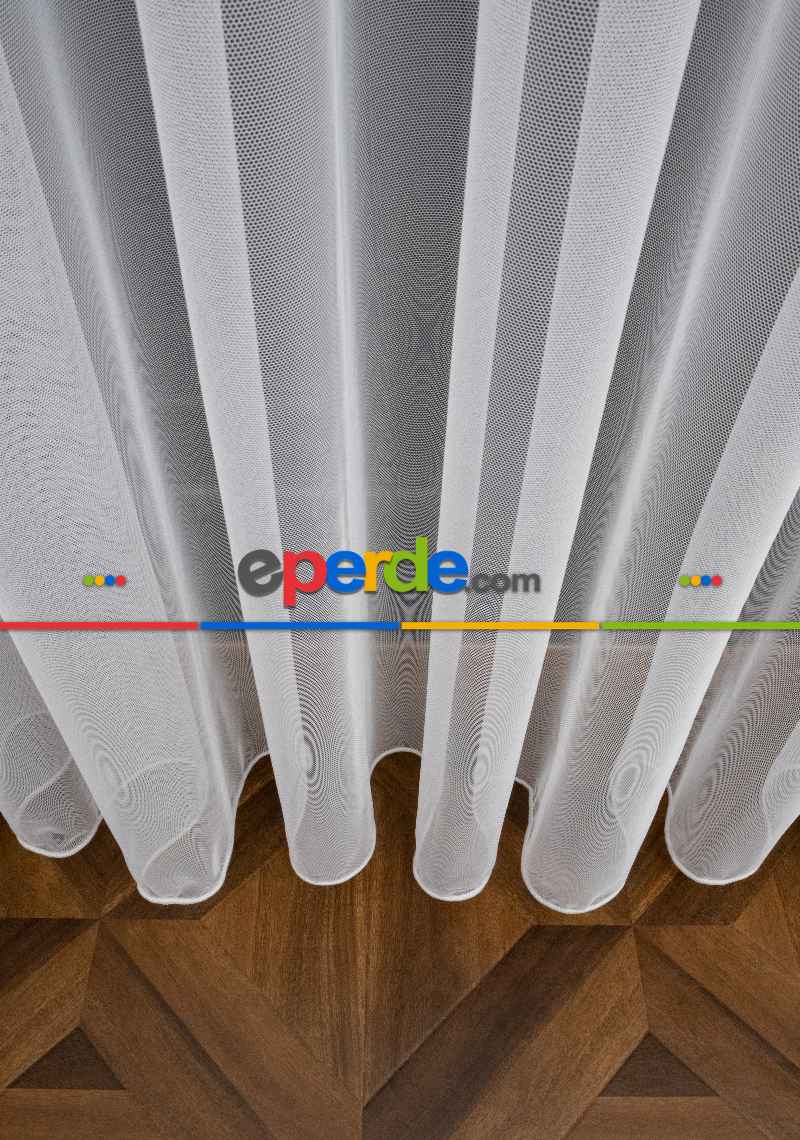 Salon - Grek Düz Tül Ekru Renk - İtinalı Dikiş Garantisi