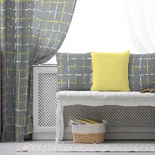 Salon Fon Perde Evim1613-4 Kumaşı Kalındır Duck Bezi Değildir- Mavi-beyaz