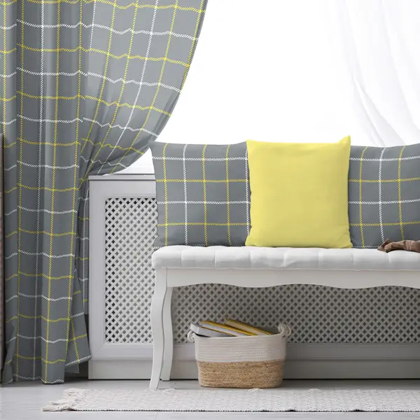 Salon Fon Perde Evim1613-4 Kumaşı Kalındır Duck Bezi Değildir- Mavi-beyaz