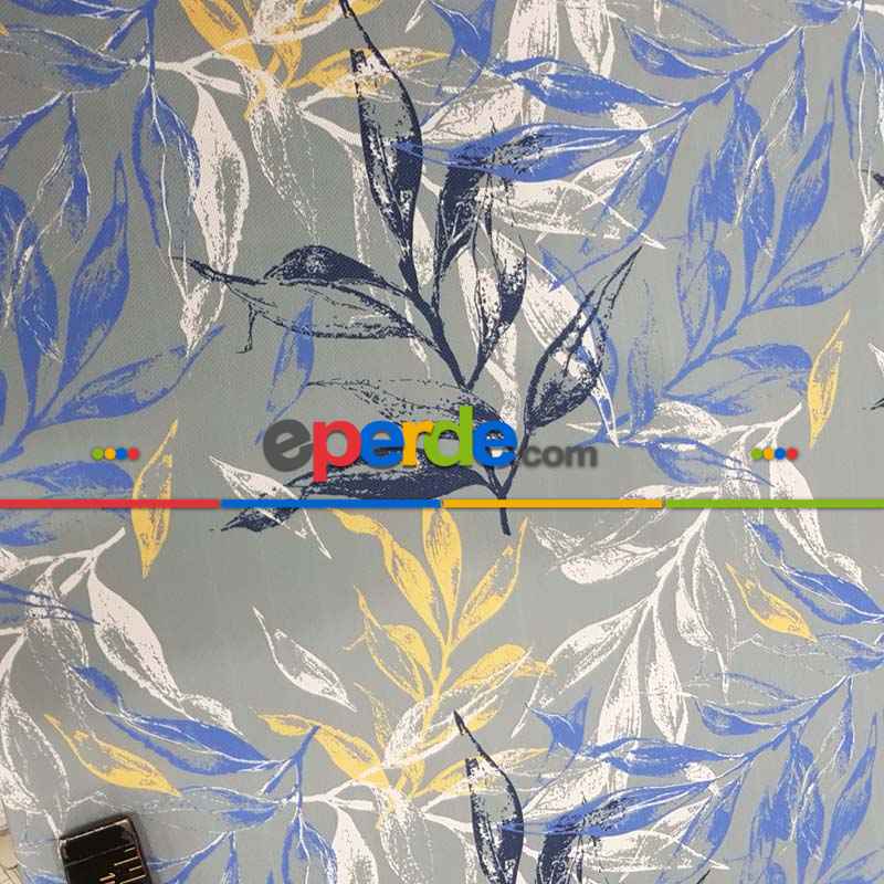 Yatak Odası - Yaprak Desenli Fon Perde Evm1518 Kumaşı Kalındır Duck Bezi Değildir-  Çok Renkli 2