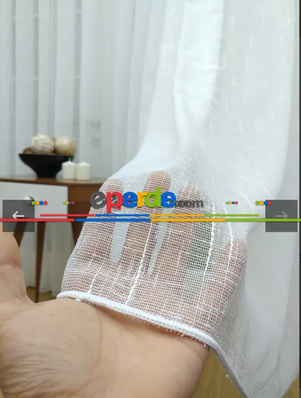 Natural Keten Hazır Ölçü Tül Birinci Kalite İplikten Özel Üretilmiştir - Kurşunlu Tül 100cm X 240cm 