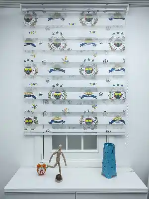 Genç Odası - Zebra Perde- Dijital Taraftar Baskılı Fenerbahçe Zebra Perde- Lacivert-sarı