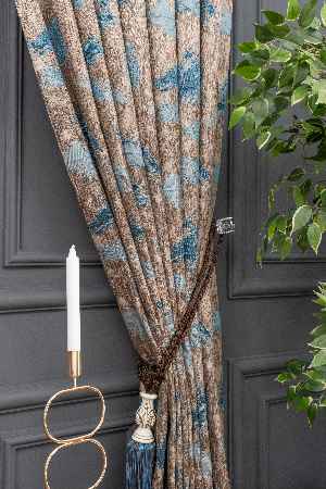 PatineDesenli Desenli Jakar Fon Perde 180 Cm