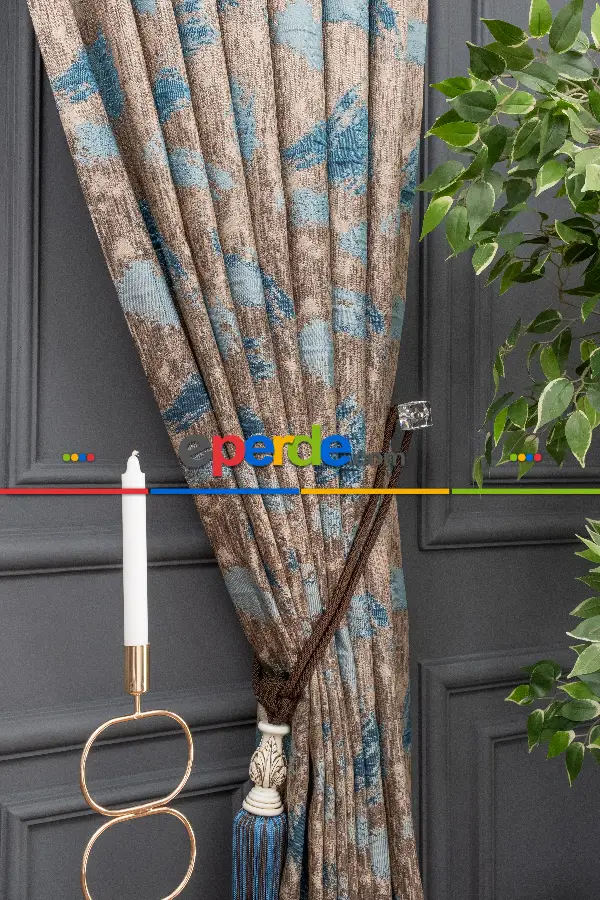 PatineDesenli Desenli Jakar Fon Perde 180 Cm