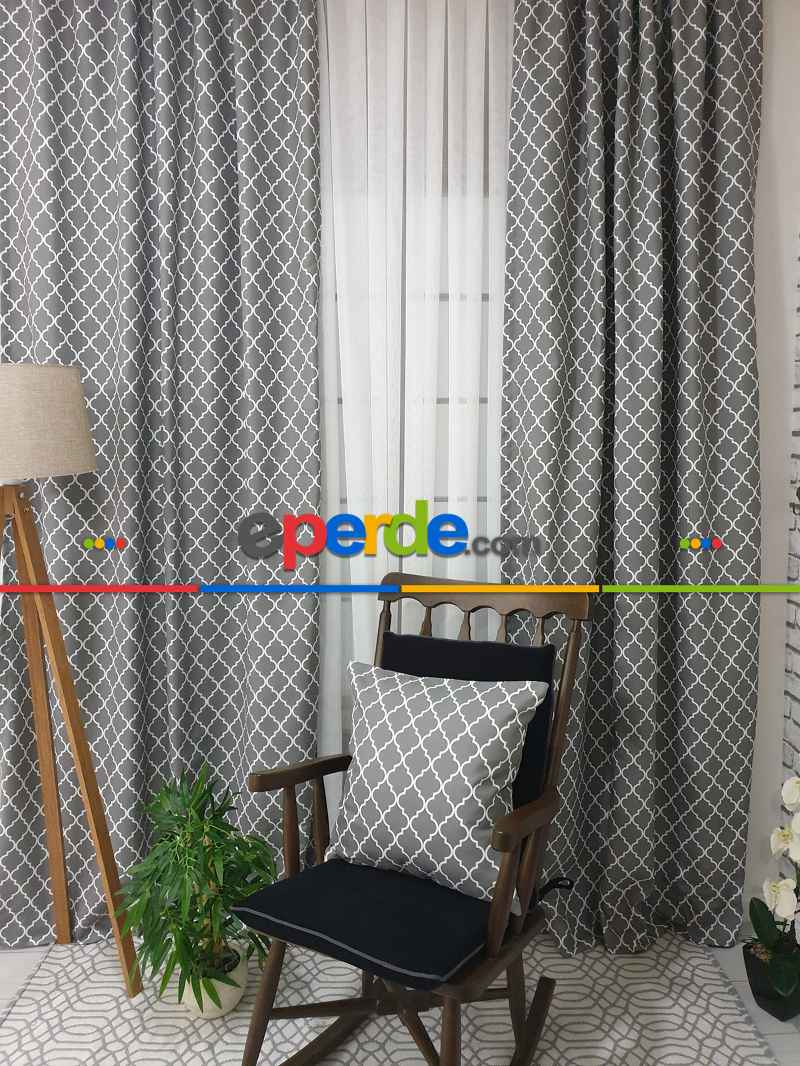 Ottoman Desenli Fon Perde Evm1926 Kumaşı Kalındır Duck Bezi Değildir