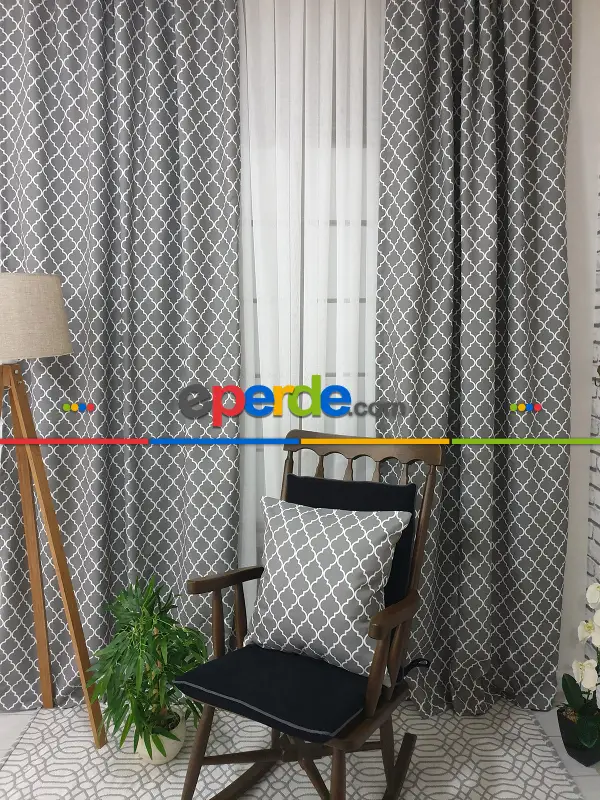 Ottoman Desenli Fon Perde Evm1926 Kumaşı Kalındır Duck Bezi Değildir