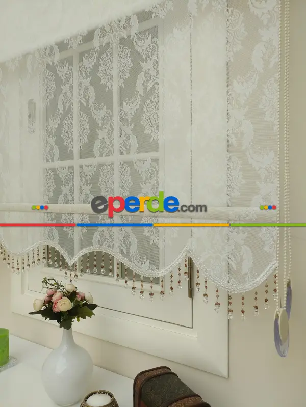 Yeni Sezon!! Çiftli Sistem Tül Ve Stor Perde- Ekru