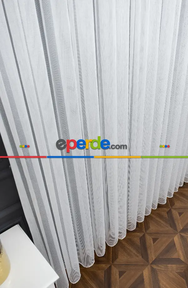 Salon - Çelik Tül Ekru Gramajlı Dökümlü - Kurşunlu Tül