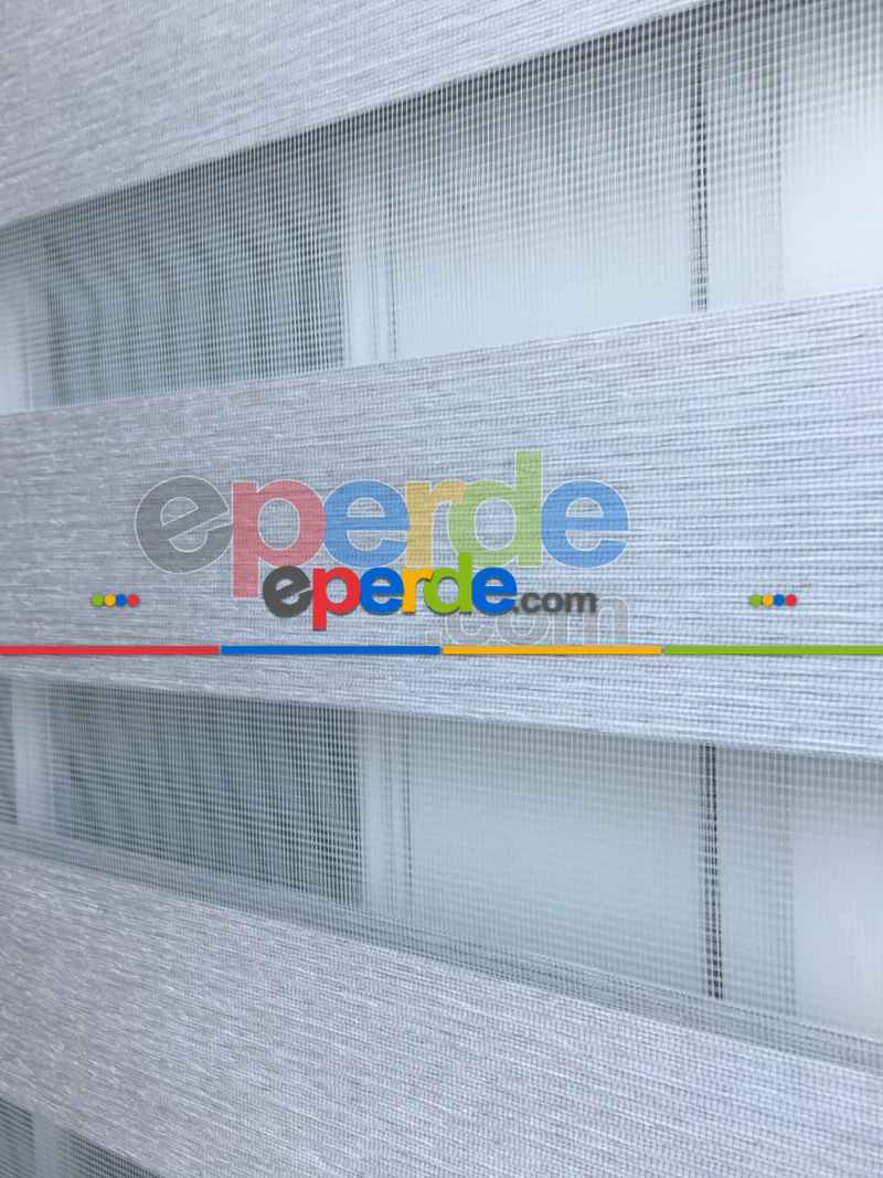 Genç Odası - New Gri Düz Bambu Zebra Perde- Gri-füme-antrasit