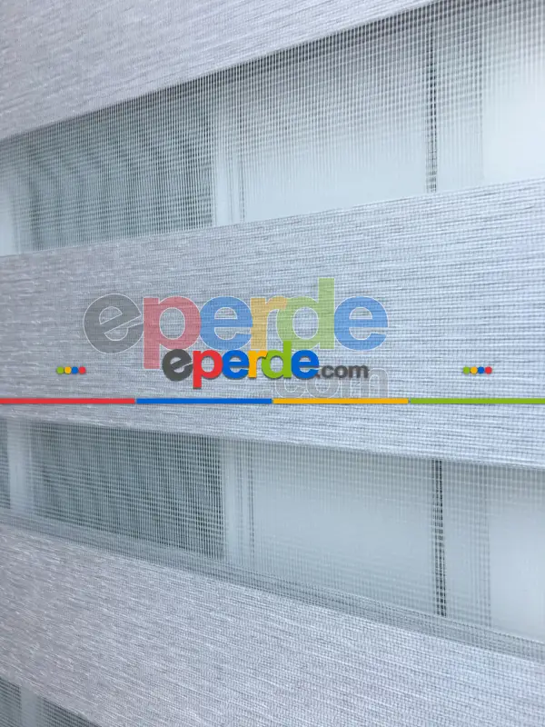 Salon Zebra - New Gri Düz Bambu Zebra Perde- Gri-Füme-Antrasit