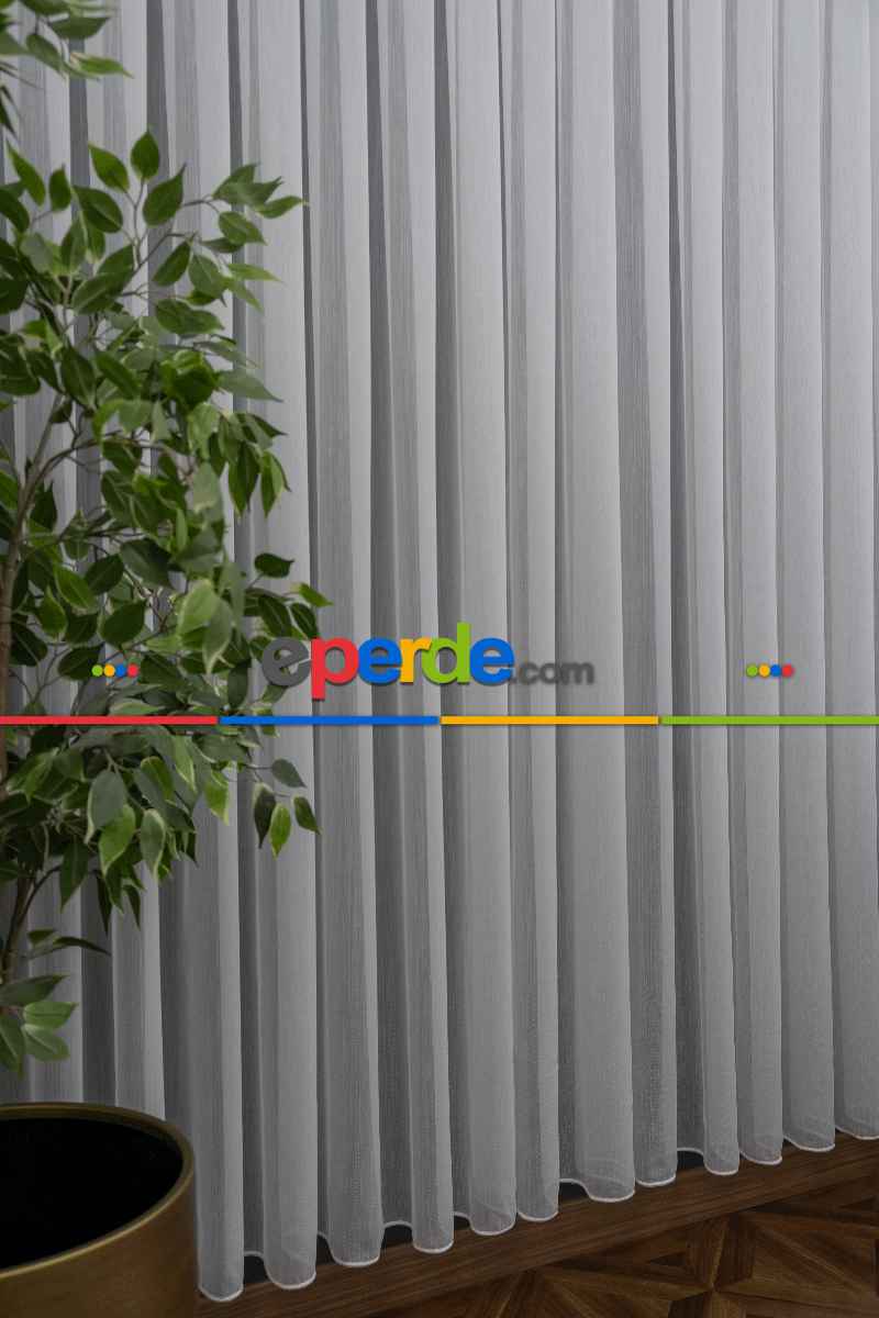 Elmaz Düz Tül Perde - Ekru ( Ütü İstemez ) - Kurşunlu Tül