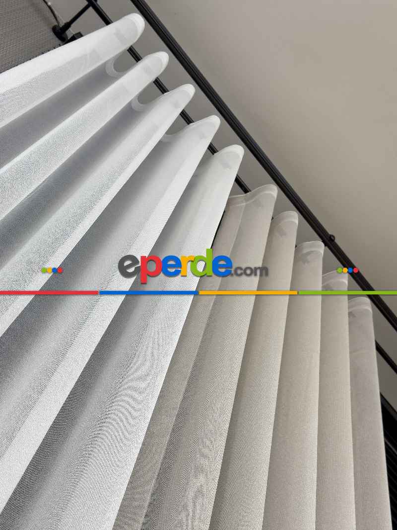 Ekru Düz Tül Perde Premium Serisi