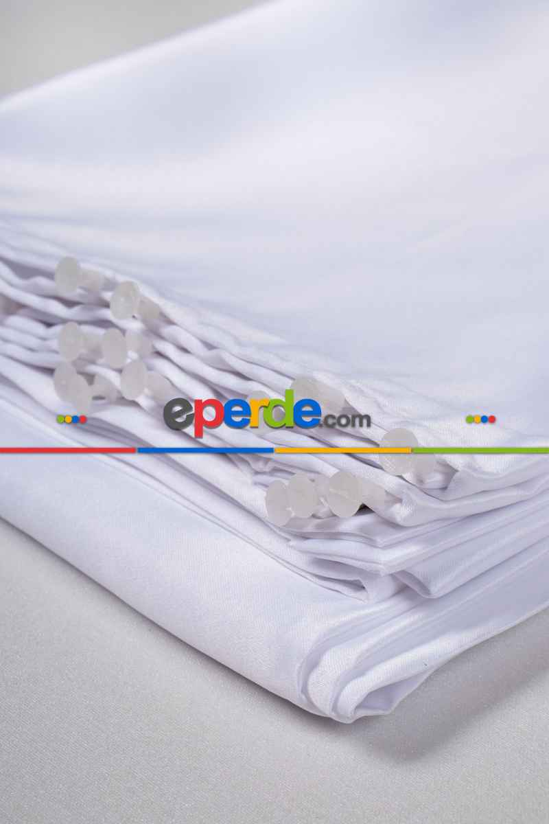 1.kalite Gramajlı Beyaz Saten Güneşlik Perde