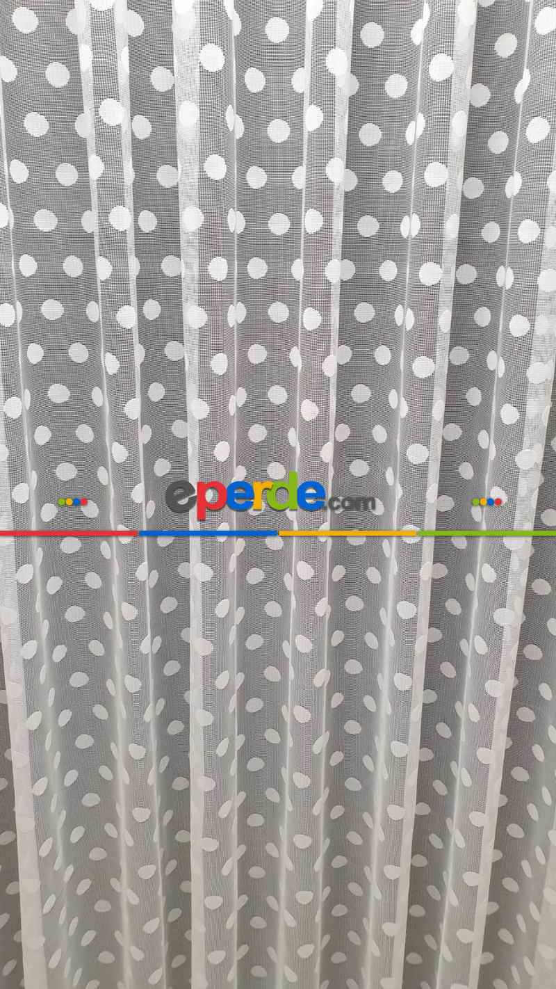 Puantiyeli Desen Çocuk Ve Genç Odası Tül Perde