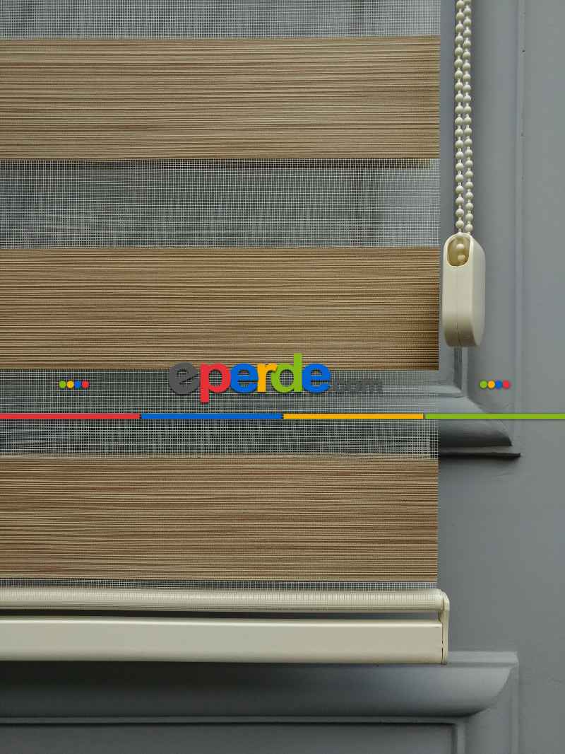 2025 Sezonu - Zebra Perde - Bambu Zebra Perde- Kahve Açık