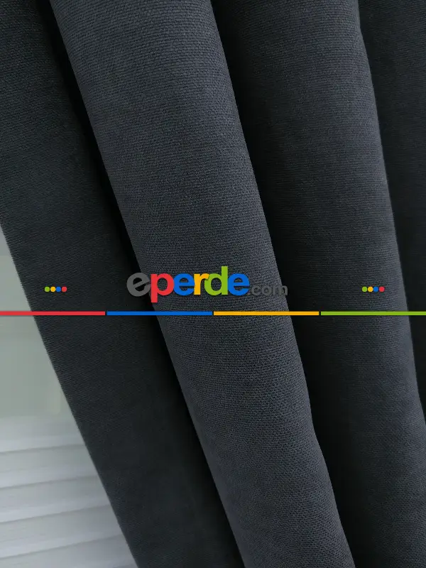 Salon Fon Perde - % İndirimli!!! Füme Düz Fon Perde(fon Demiri Hediyeli)- Füme