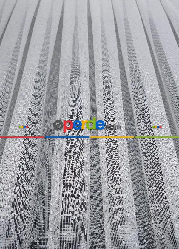 Modern Mavi Desenli Degrade Geçişli Tül - Örme Dantel Tül