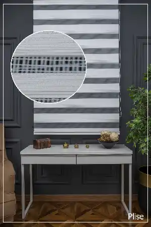 Zebra Perde - Geçişli Mikro Pileli Zebra Perde