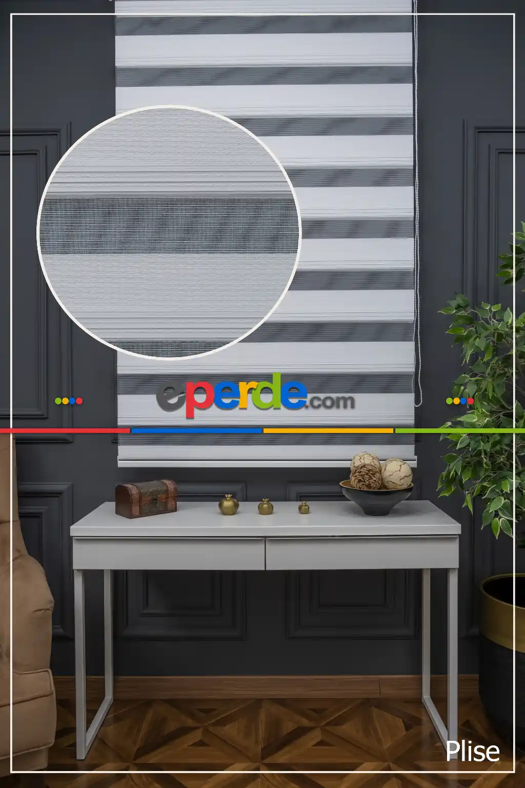 Zebra Perde - Geçişli Mikro Pileli Zebra Perde
