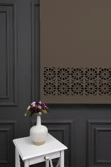 Oturma Odası - Kahverengi Lazer Kesim Mat Stor Perde (ister Düz - İster Lazer Kesimli Satın Alın)