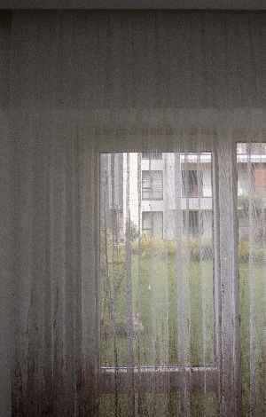 Yatak Odası - Modern Koyu Kahverengi Desenli Degrade Geçişli Örme Tül Perde Yüksek Kalite