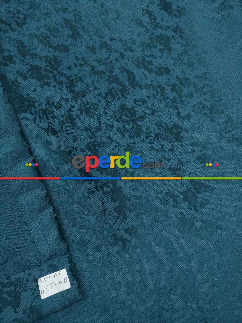 Petrol Duz Jakar Fon Perde (150)- Petrol Mavisi