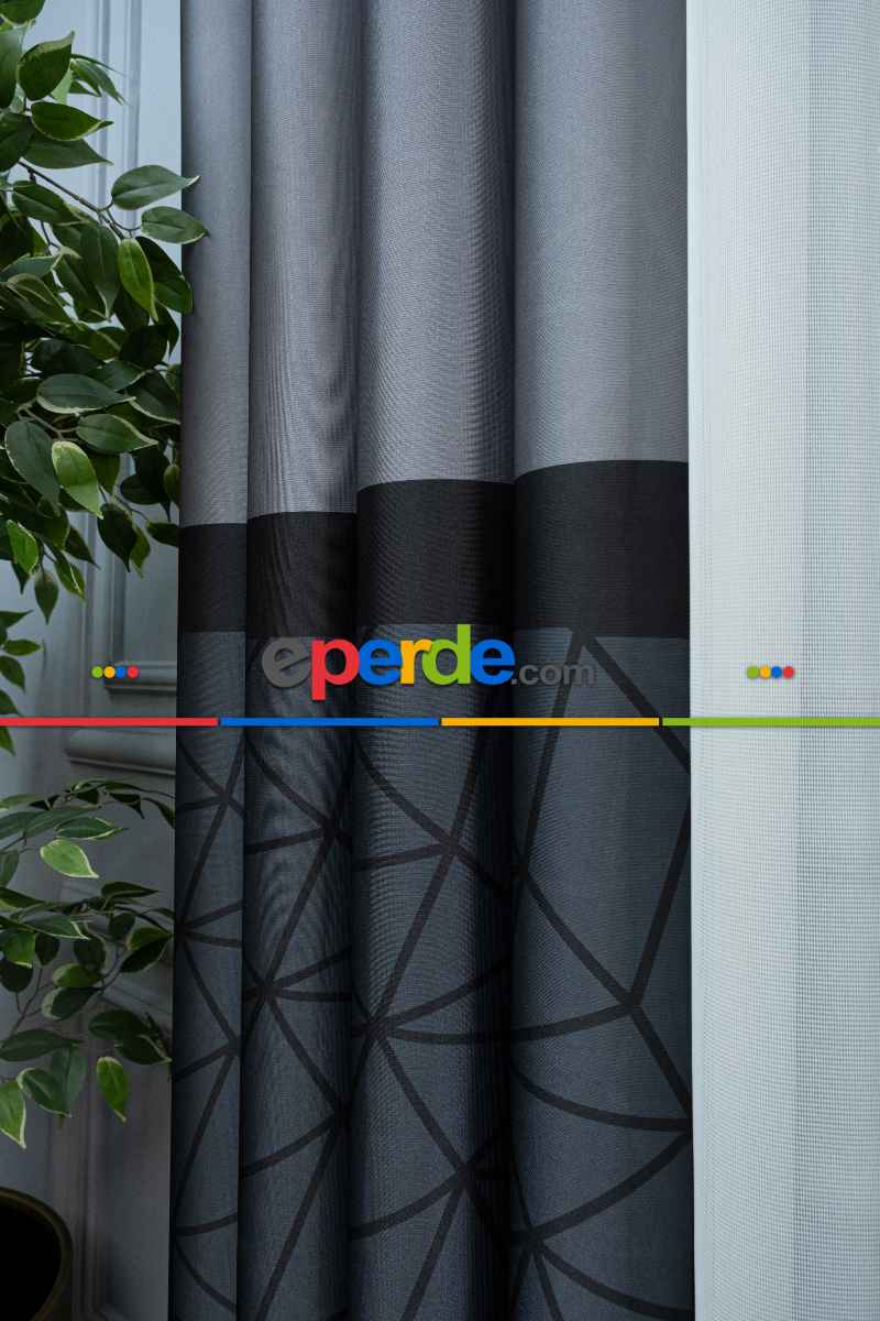 Lens Akıllı Dikey Tül Perde Mermer-33- Çok Renkli 2