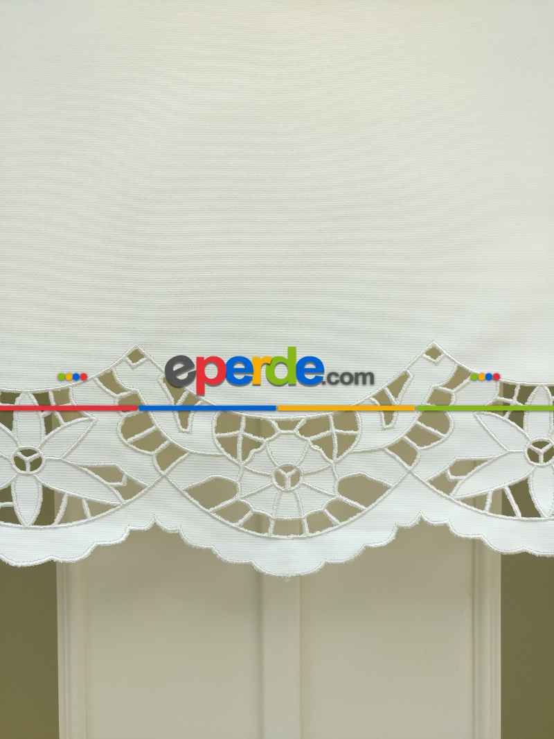 Mutfak Stor Perde - 33 Farklı Renk - İşlemeli- Gri-Füme-Antrasit