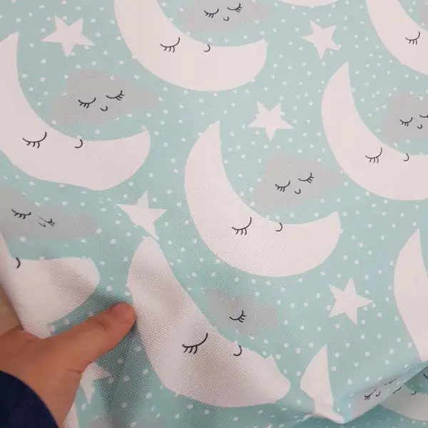 Çocuk Odası Fon Perde K443c - Kumaşı Kalındır Duck Bezi Değildir.- Mavi-Beyaz-Mavi Açık-Çok Renkli