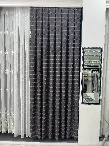 Yatak Odası - Padişah Desenli Keten Fon Perde - Koyu Bej