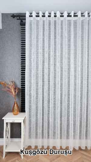 Natural Keten Tül Birinci Kalite İplikten Özel Üretilmiştir, Kurşunlu-katlamalı Etek, Standart Kanun Pile-es Pile-amerikan Pile-kuşgözü Seçeneğiyle