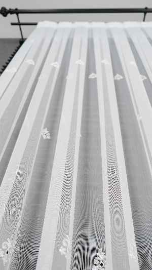 Ekru Nakış İşlemeli Tül Perde